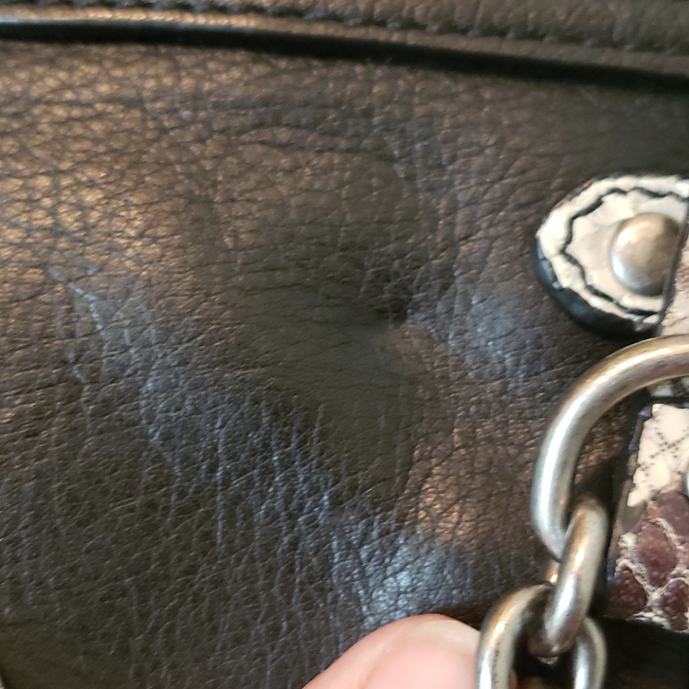 Cynthia Rowley Snake Skin Black Purse - Picture 6 of 8
